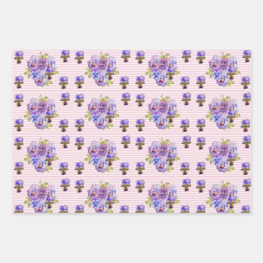 Paarse iris irissen bloem Waterverf schilderij Inpakpapier Vel (Voorkant 2)