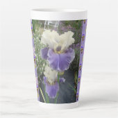 Paarse Iris Irissen bloementuin Latte Mok (Voorkant)