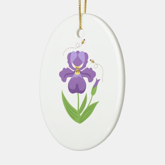 Paarse Iris Keramisch Ornament (Links)