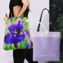 Paarse Iris Lila en Faux Lace Gepersonaliseerd