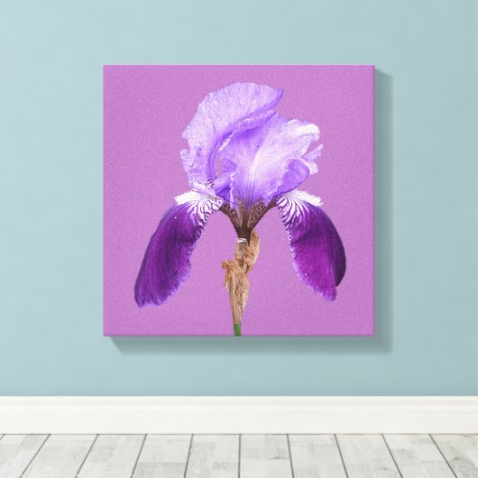 paarse iris moderne bloemenkunst canvas afdruk (Insitu (Houten vloer))