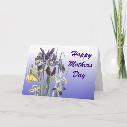 Paarse Iris Moederdag Kaart (Voorkant)