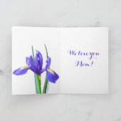 Paarse Iris Moederdagkaart Kaart (Binnen)