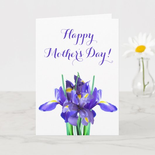 Paarse Iris Moederdagkaart Kaart (Kleine Plant)