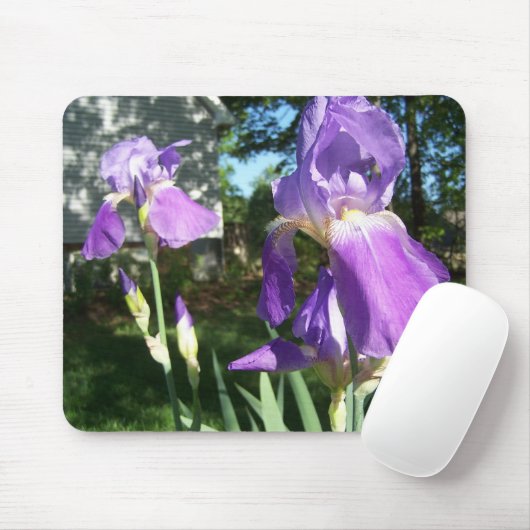 Paarse Iris Mousepad Muismat (Met muis)