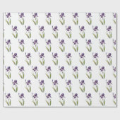 Paarse Iris op White Cadeaupapier (Vlak)