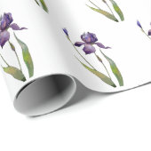 Paarse Iris op White Cadeaupapier (Rol Hoek)