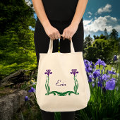 Paarse Iris Persoonlijk Tote Bag