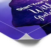 Paarse Iris Photo Grateful Heart Quote Poster (Hoek)