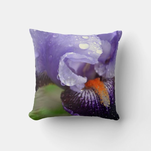 Paarse Iris Pillow Kussen (Voorkant)