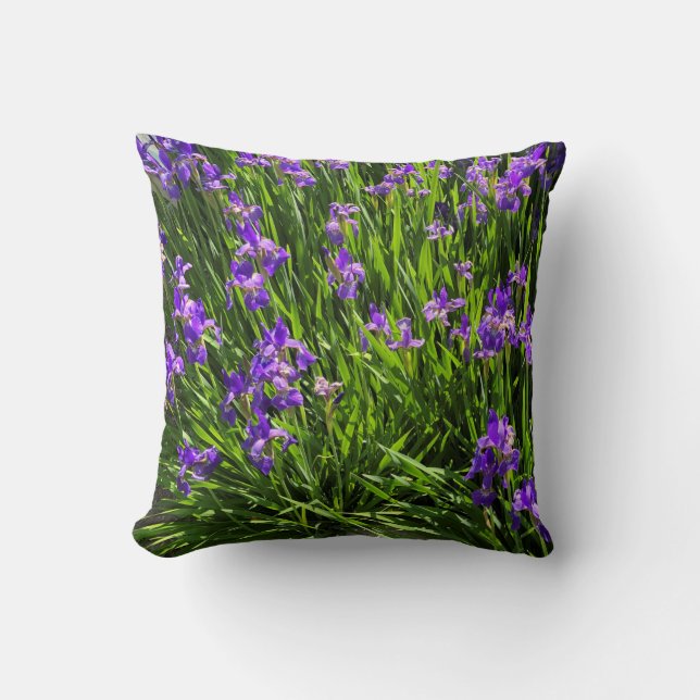 Paarse Iris Pillow Kussen (Voorkant)