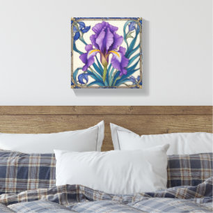 Paarse Iris Pracht Canvas Afdruk