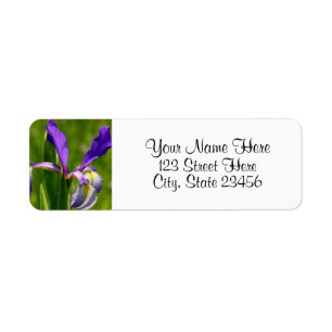 Paarse Iris Return Address Labels