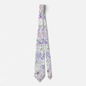 Paarse iris romantische bloemenbruiloft groomsmen stropdas (Voorkant)