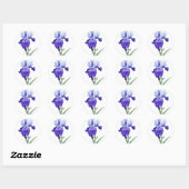 paarse iris ronde sticker (Vel)