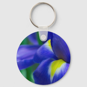 Paarse Iris Round Sleutelhanger