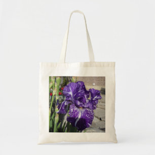 Paarse iris tote bag