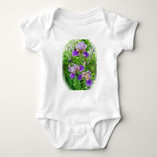 Paarse Iris Trio Baby Onsie Romper (Voorkant)