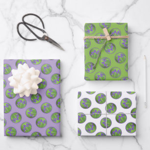 Paarse Iris Trio Schilderen Originele Bloemenkunst Inpakpapier Vel