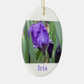 Paarse Iris-ventilator Keramisch Ornament (Rechts)