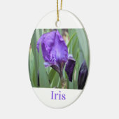Paarse Iris-ventilator Keramisch Ornament (Links)