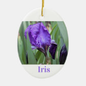 Paarse Iris-ventilator Keramisch Ornament (Voorkant)
