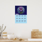Paarse Iris Wall 2026 Kalender Poster (Keuken)