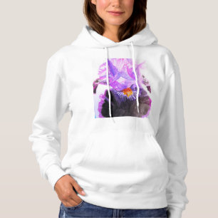 Paarse Iris Waterverf Bloem Bloemisterij Verjaarda Hoodie