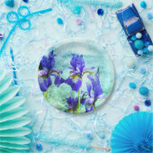 Paarse Iris-Waterverf Papieren Bordje (Feest)