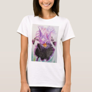 Paarse Iris Waterverf Schilderkunst T Shirt