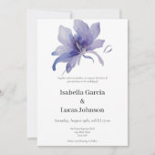 Paarse Iris Waterverf Weddenschap Save The Date (Voorkant)