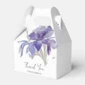 Paarse Iris Waterverf Wedding Bedankdoosjes (Voorkant Zijde)