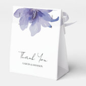 Paarse Iris Waterverf Wedding Bedankdoosjes (Achterkant)