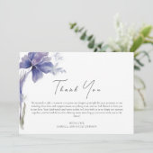 Paarse Iris Waterverf Wedding Bedankkaart (Staand voorkant)