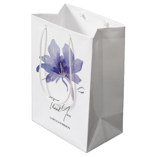 Paarse Iris Waterverf Wedding Medium Cadeauzakje (Achterkant Gekanteld)