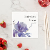 Paarse Iris Waterverf Wedding Servet (Insitu)