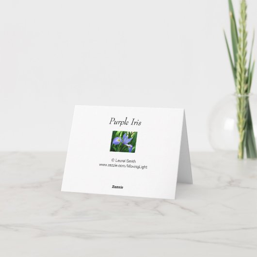 Paarse Iris Wenskaart Kaart (Achterkant)