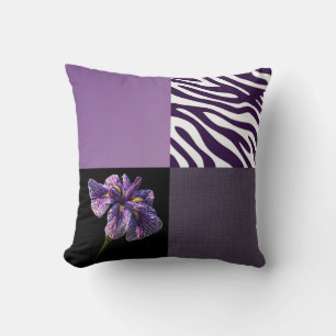 Paarse Iris Zebra Stripe Gradient Kleuren Textuur Kussen
