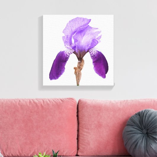 paarse irisbloem Moderne bloemenkunst Canvas Afdruk (Insitu (Woonkamer))