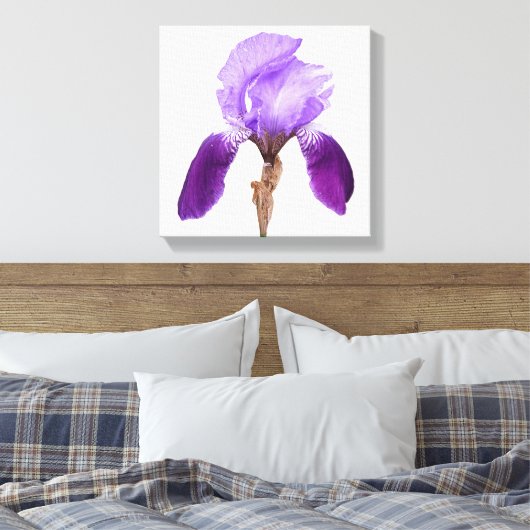 paarse irisbloem Moderne bloemenkunst Canvas Afdruk (Insitu (Slaapkamer))