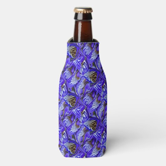 Paarse irisbloem / schuin / betegeld / flesjeskoeler (Fles Voorkant)