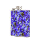 Paarse irisbloem / schuin / betegeld / heupfles (Links)