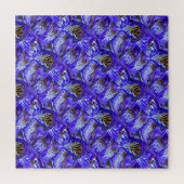 Paarse irisbloem / schuin / betegeld / legpuzzel (Verticaal)