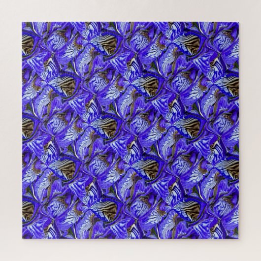 Paarse irisbloem / schuin / betegeld / legpuzzel (Verticaal)