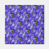 Paarse irisbloem / schuin / betegeld / magneet (Voorkant)