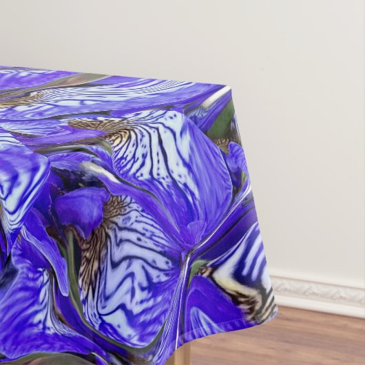 Paarse irisbloem / schuin / betegeld / tafelkleed (Voorbeeld)