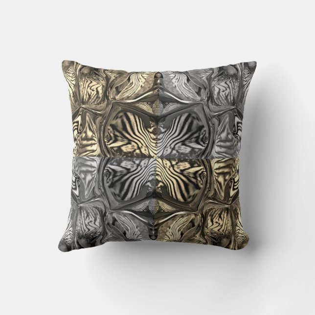 Paarse irisbloem / sepia / B & W / Vier / Kussen (Achterkant)