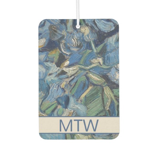  Paarse Irisbloemen Bloemmonogram Luchtverfrisser (Voorkant)