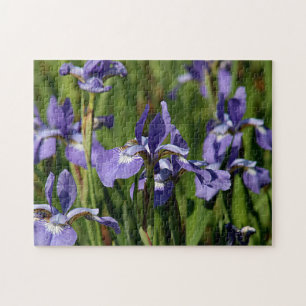 Paarse irisbloemen legpuzzel