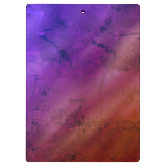 Paarse iriscent geborsteld metaal glitter monogram klembord (Achterkant)